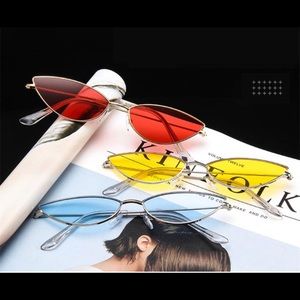 Cute Sexy Cat Eye Sunglasses Pink, Red, Yellow BLK